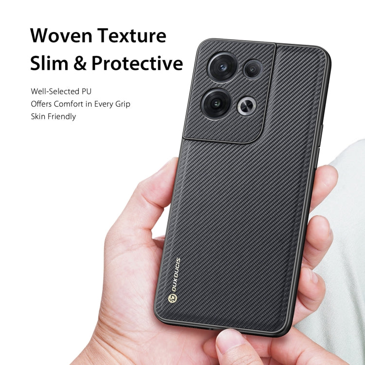 For OPPO Reno8 DUX DUCIS Fino Series PU + TPU Phone Case(Black)