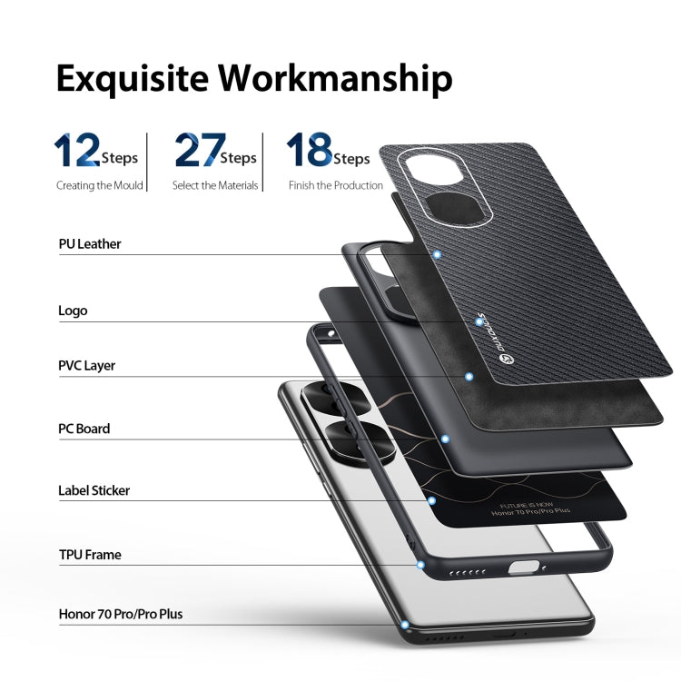 For Honor 70 Pro / 70 Pro+ DUX DUCIS Fino Series PU + TPU Phone Case(Black)
