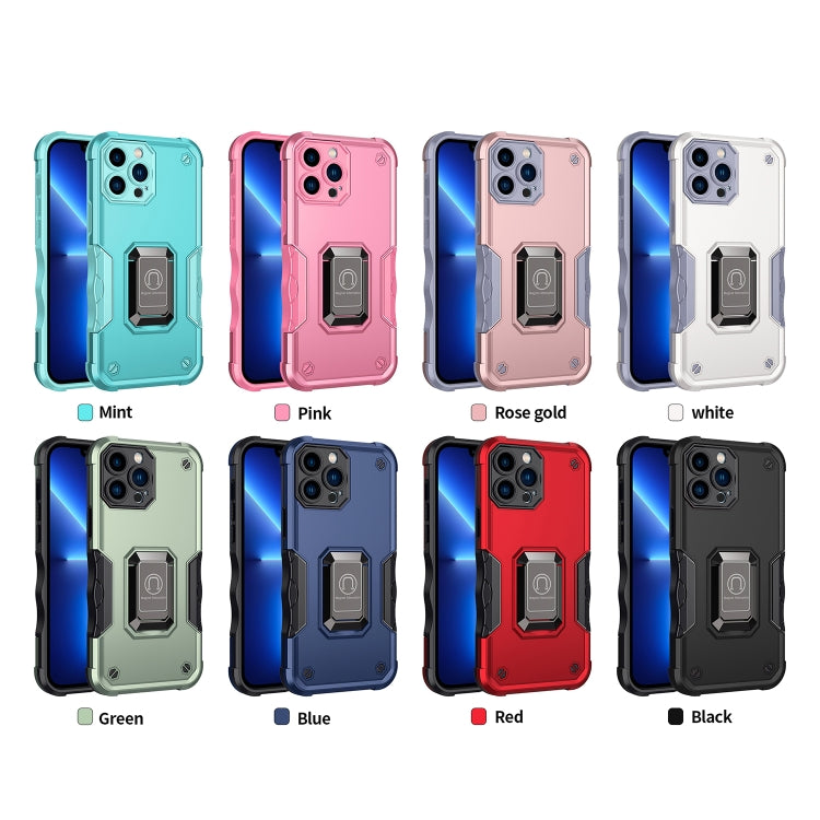 For iPhone 14 Pro Max Ring Holder Non-slip Shockproof Armor Phone Case