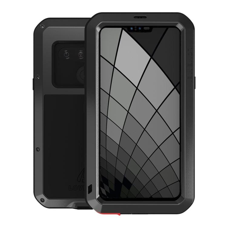For LG G8 ThinQ LOVE MEI Metal Shockproof Waterproof Dustproof Protective Case with Glass
