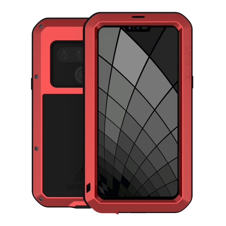 For LG G8 ThinQ LOVE MEI Metal Shockproof Waterproof Dustproof Protective Case with Glass