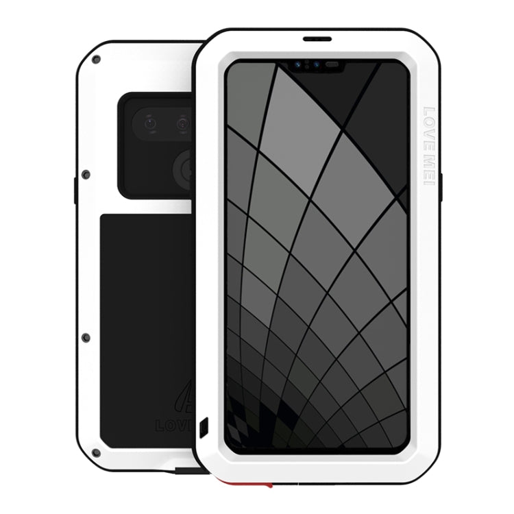 For LG G8 ThinQ LOVE MEI Metal Shockproof Waterproof Dustproof Protective Case with Glass