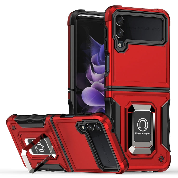 For Samsung Galaxy Z Flip4 Ring Holder Non-slip Shockproof Armor Phone Case