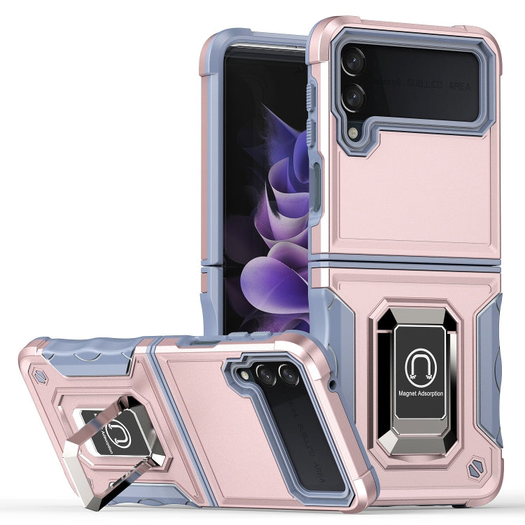 For Samsung Galaxy Z Flip4 Ring Holder Non-slip Shockproof Armor Phone Case
