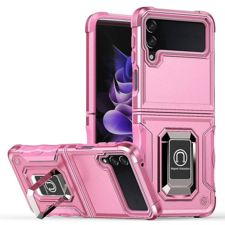 For Samsung Galaxy Z Flip4 Ring Holder Non-slip Shockproof Armor Phone Case