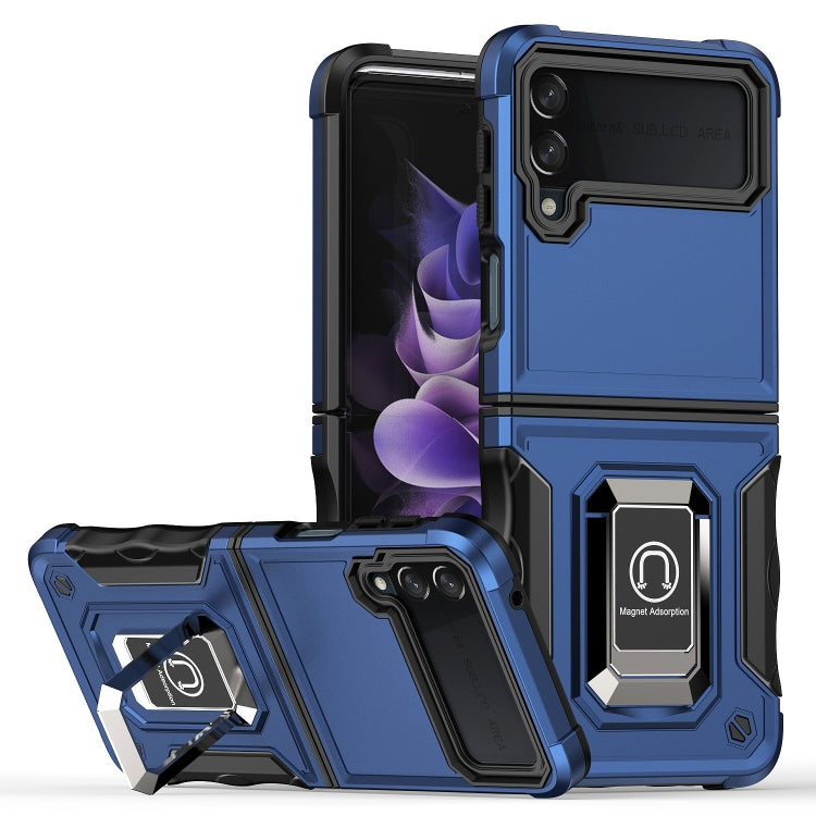 For Samsung Galaxy Z Flip4 Ring Holder Non-slip Shockproof Armor Phone Case