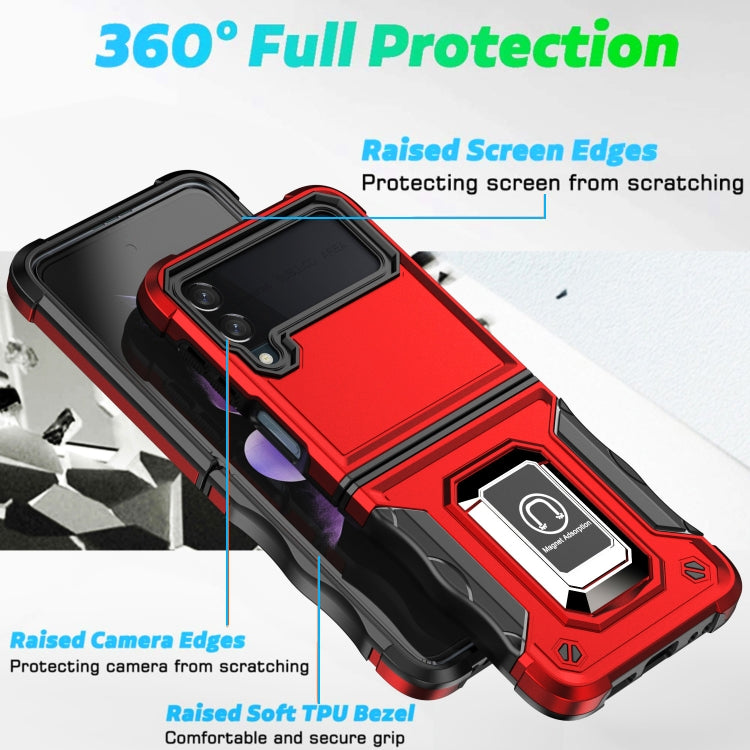 For Samsung Galaxy Z Flip4 Ring Holder Non-slip Shockproof Armor Phone Case