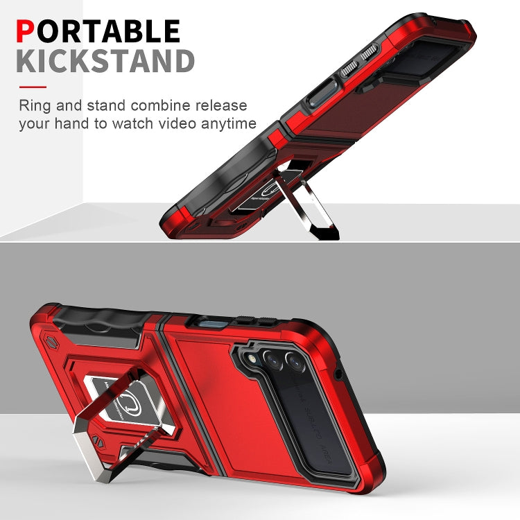 For Samsung Galaxy Z Flip4 Ring Holder Non-slip Shockproof Armor Phone Case