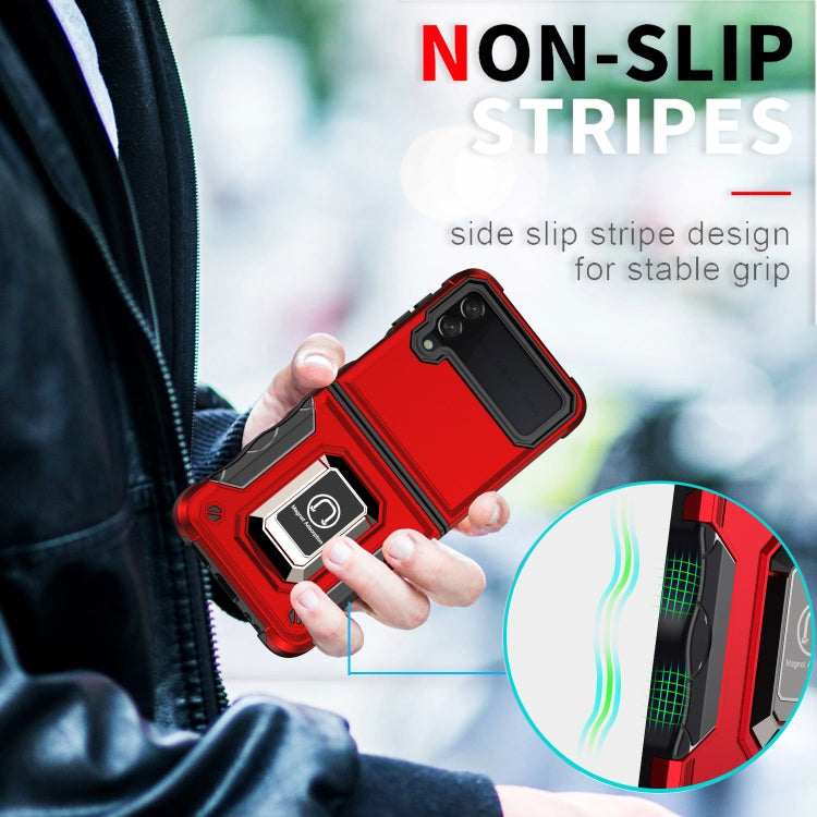 For Samsung Galaxy Z Flip4 Ring Holder Non-slip Shockproof Armor Phone Case