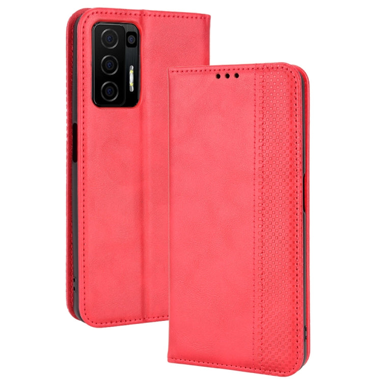 For BLU F91 Magnetic Buckle Retro Crazy Horse Leather Phone Case
