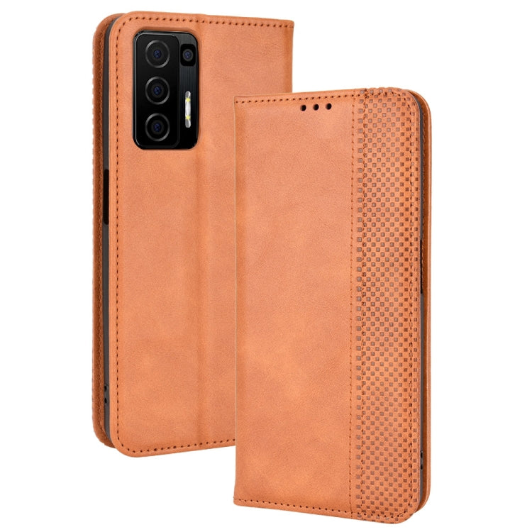 For BLU F91 Magnetic Buckle Retro Crazy Horse Leather Phone Case