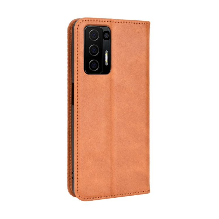 For BLU F91 Magnetic Buckle Retro Crazy Horse Leather Phone Case