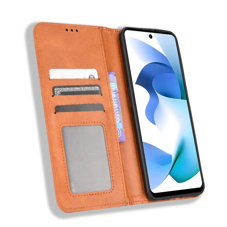 For BLU F91 Magnetic Buckle Retro Crazy Horse Leather Phone Case