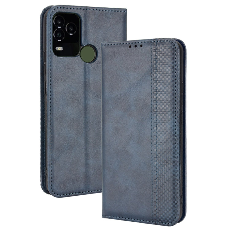 For BLU G71 Plus Magnetic Buckle Retro Crazy Horse Leather Phone Case