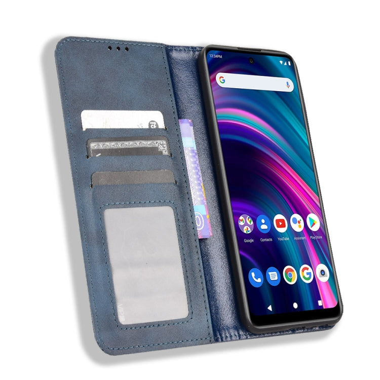 For BLU G71 Plus Magnetic Buckle Retro Crazy Horse Leather Phone Case