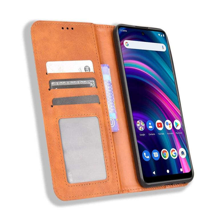 For BLU G71 Plus Magnetic Buckle Retro Crazy Horse Leather Phone Case