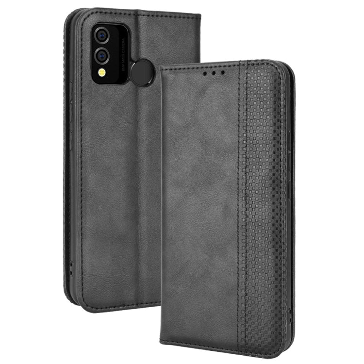 For BLU J9L Magnetic Buckle Retro Crazy Horse Leather Phone Case