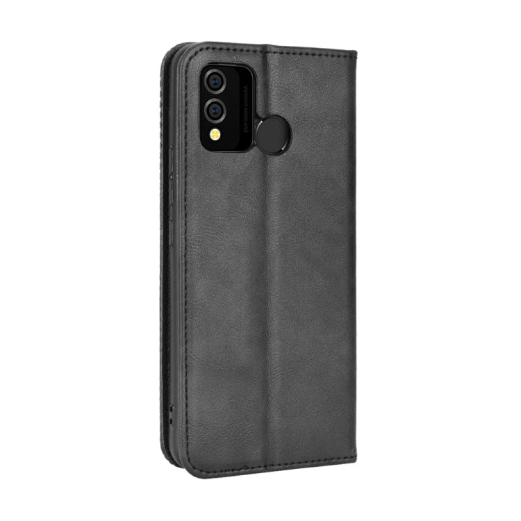For BLU J9L Magnetic Buckle Retro Crazy Horse Leather Phone Case