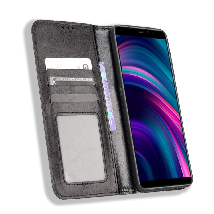 For BLU J9L Magnetic Buckle Retro Crazy Horse Leather Phone Case