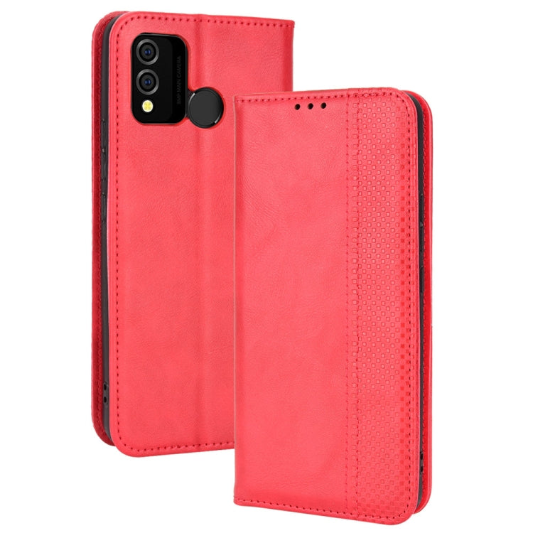 For BLU J9L Magnetic Buckle Retro Crazy Horse Leather Phone Case
