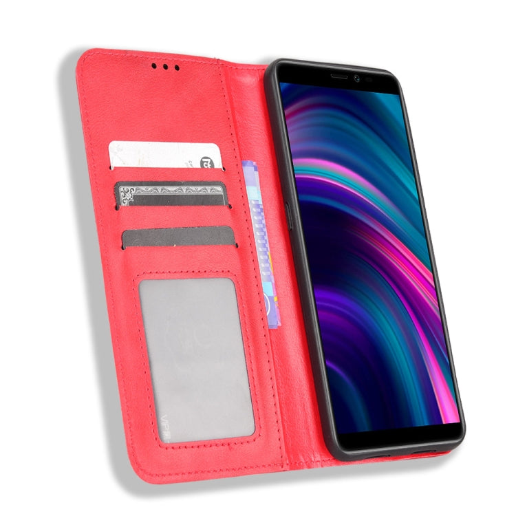 For BLU J9L Magnetic Buckle Retro Crazy Horse Leather Phone Case