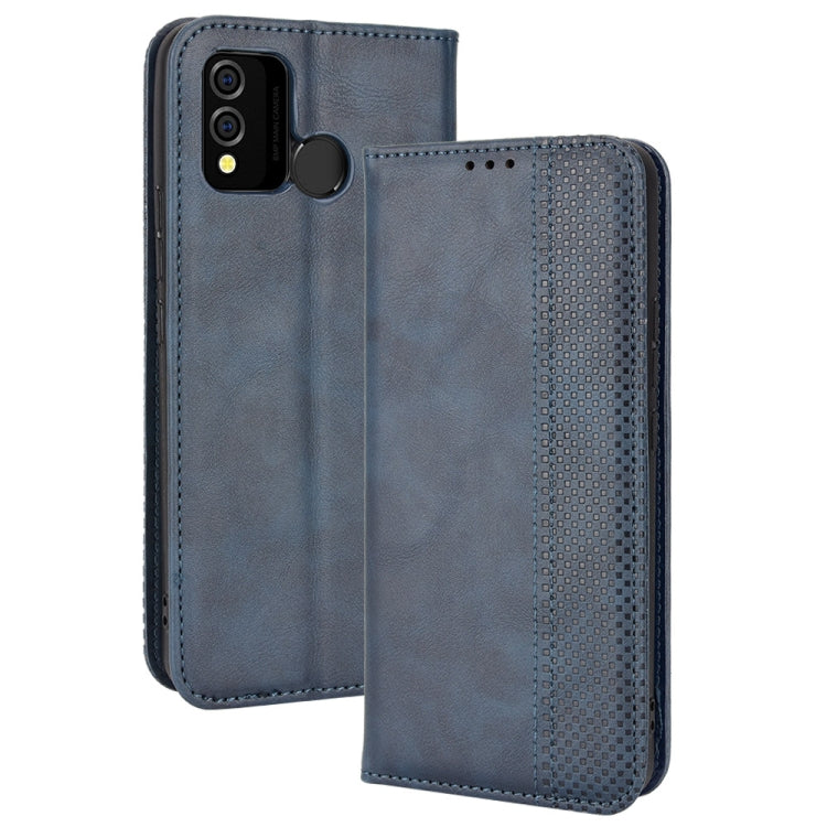 For BLU J9L Magnetic Buckle Retro Crazy Horse Leather Phone Case