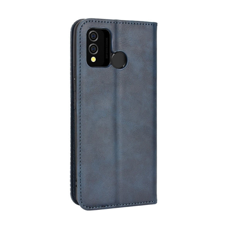 For BLU J9L Magnetic Buckle Retro Crazy Horse Leather Phone Case