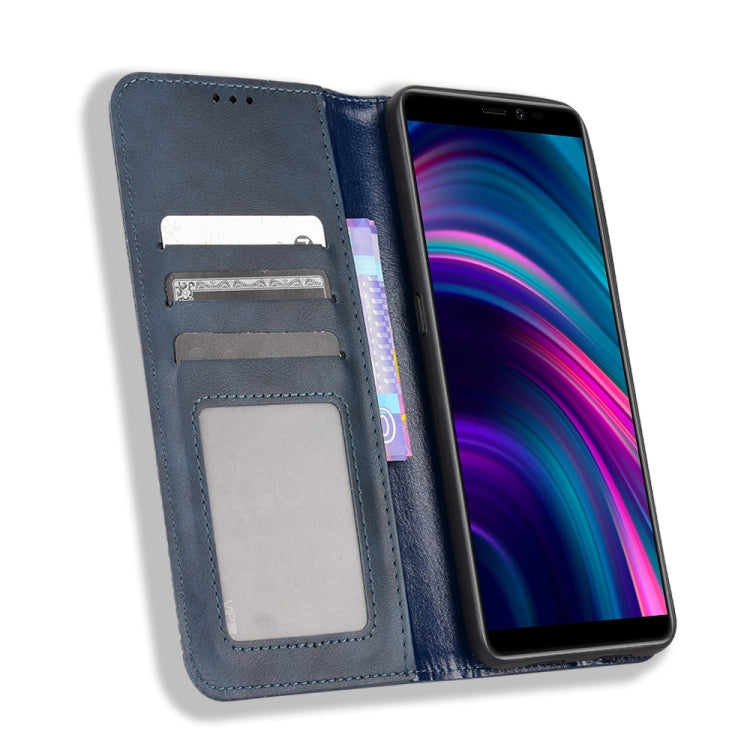 For BLU J9L Magnetic Buckle Retro Crazy Horse Leather Phone Case