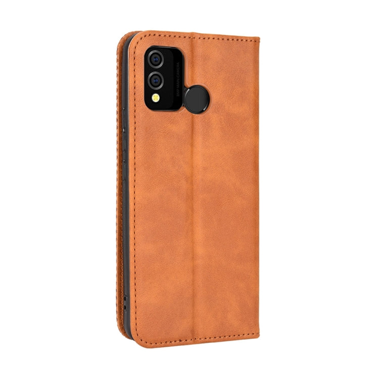 For BLU J9L Magnetic Buckle Retro Crazy Horse Leather Phone Case