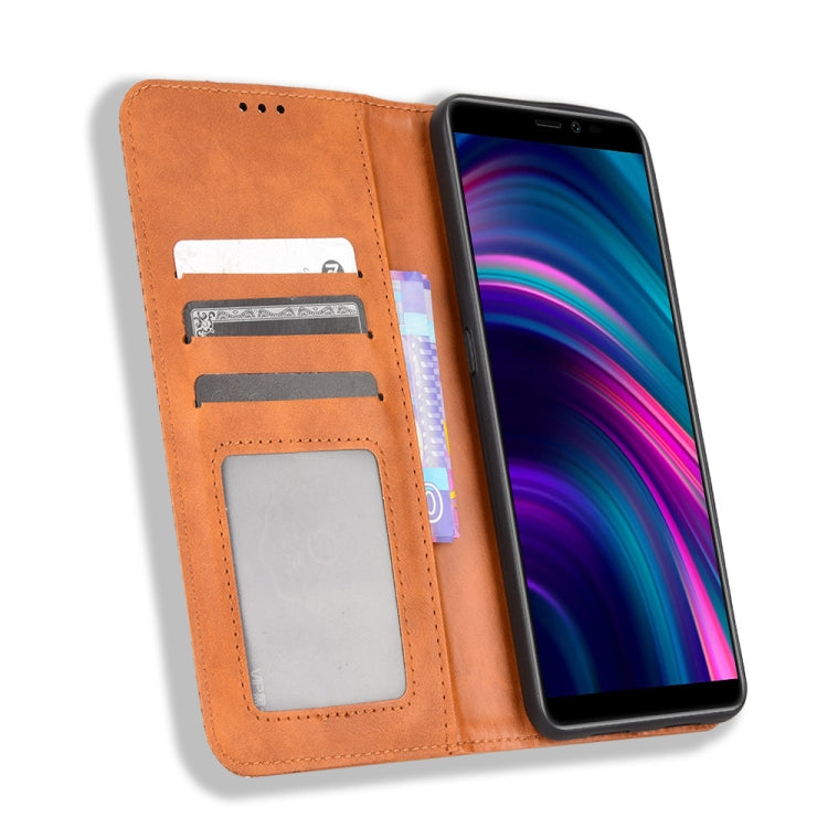 For BLU J9L Magnetic Buckle Retro Crazy Horse Leather Phone Case