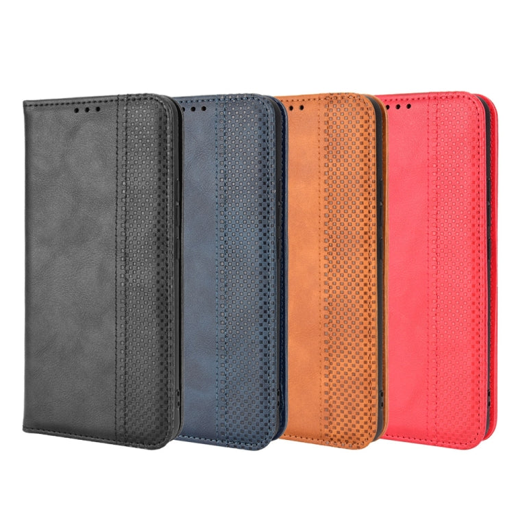 For BLU J9L Magnetic Buckle Retro Crazy Horse Leather Phone Case