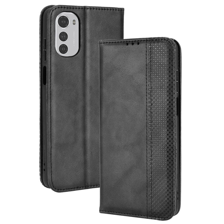 For Motorola Moto G22 / E32s 4G Magnetic Buckle Retro Crazy Horse Leather Phone Case