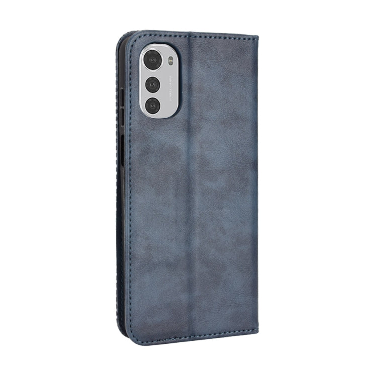 For Motorola Moto G22 / E32s 4G Magnetic Buckle Retro Crazy Horse Leather Phone Case