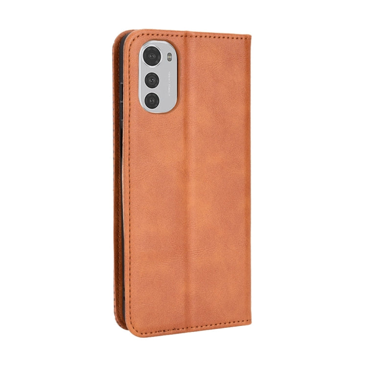 For Motorola Moto G22 / E32s 4G Magnetic Buckle Retro Crazy Horse Leather Phone Case