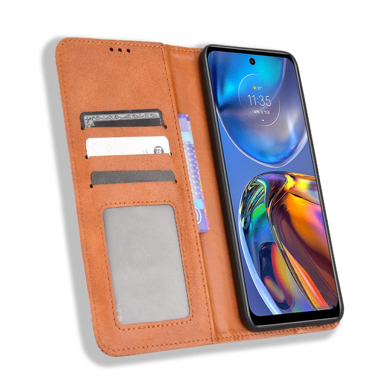 For Motorola Moto G22 / E32s 4G Magnetic Buckle Retro Crazy Horse Leather Phone Case