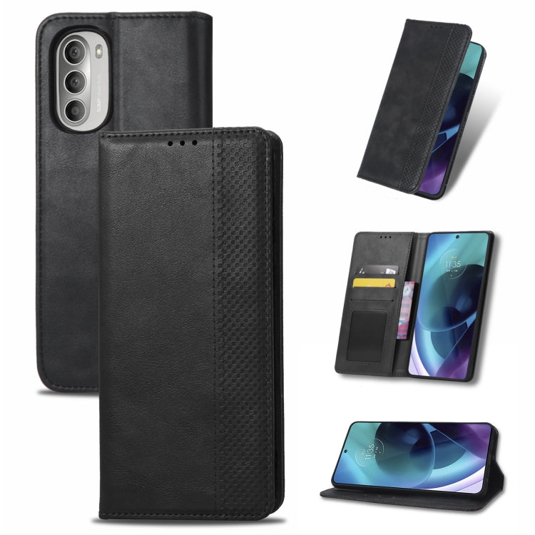 For Motorola Moto G52j 5G Magnetic Buckle Retro Crazy Horse Leather Phone Case