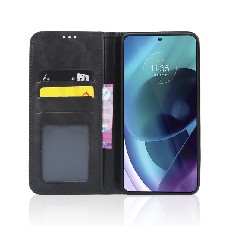 For Motorola Moto G52j 5G Magnetic Buckle Retro Crazy Horse Leather Phone Case