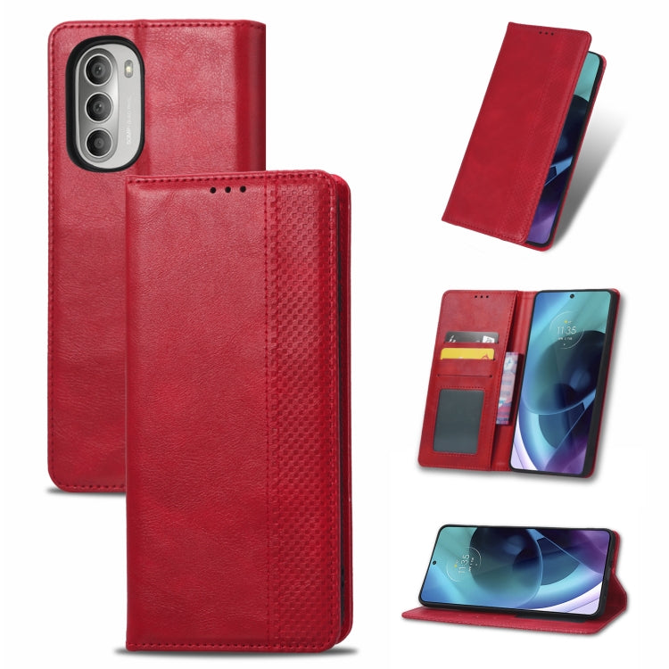 For Motorola Moto G52j 5G Magnetic Buckle Retro Crazy Horse Leather Phone Case