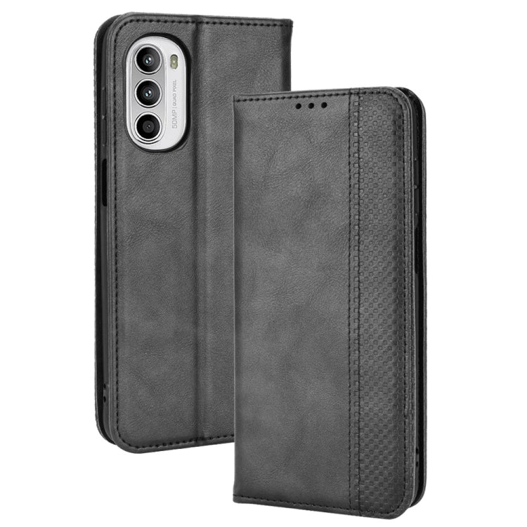For Motorola Moto G71s/G82 5G/G52 4G Magnetic Buckle Retro Crazy Horse Leather Phone Case