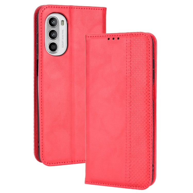 For Motorola Moto G71s/G82 5G/G52 4G Magnetic Buckle Retro Crazy Horse Leather Phone Case