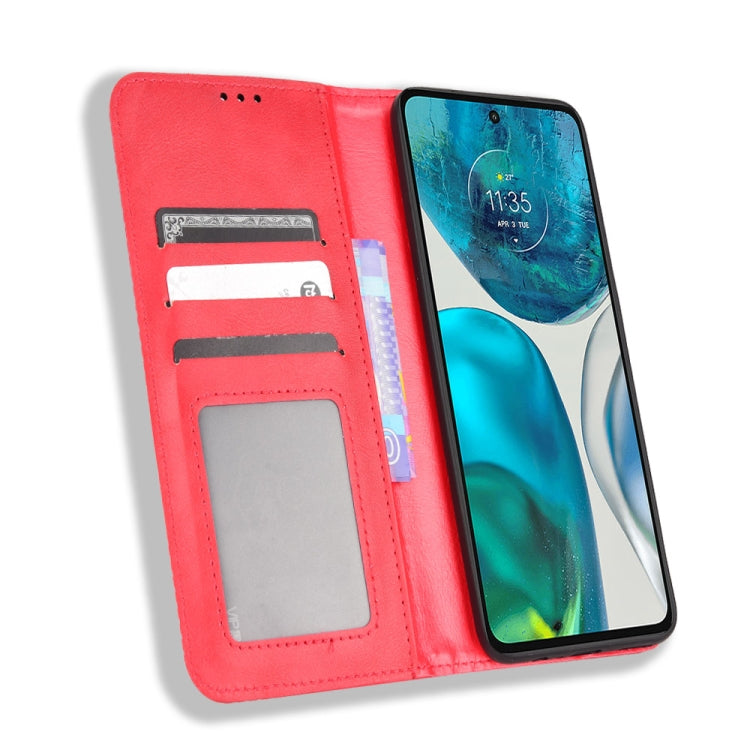 For Motorola Moto G71s/G82 5G/G52 4G Magnetic Buckle Retro Crazy Horse Leather Phone Case