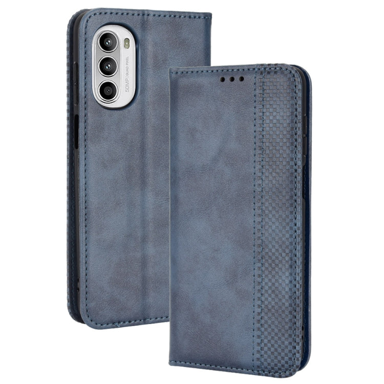 For Motorola Moto G71s/G82 5G/G52 4G Magnetic Buckle Retro Crazy Horse Leather Phone Case