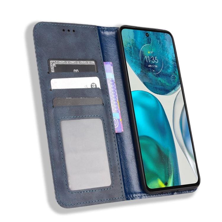 For Motorola Moto G71s/G82 5G/G52 4G Magnetic Buckle Retro Crazy Horse Leather Phone Case