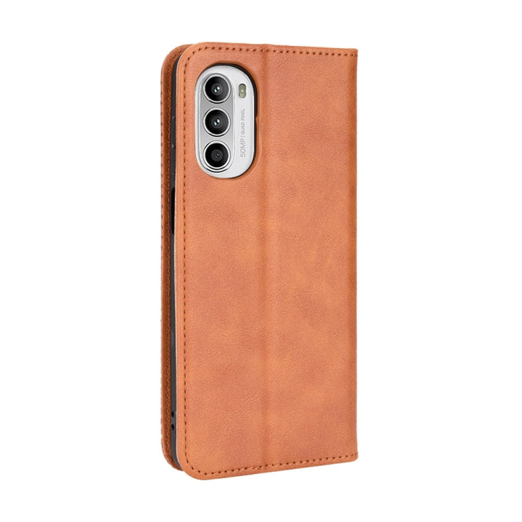 For Motorola Moto G71s/G82 5G/G52 4G Magnetic Buckle Retro Crazy Horse Leather Phone Case