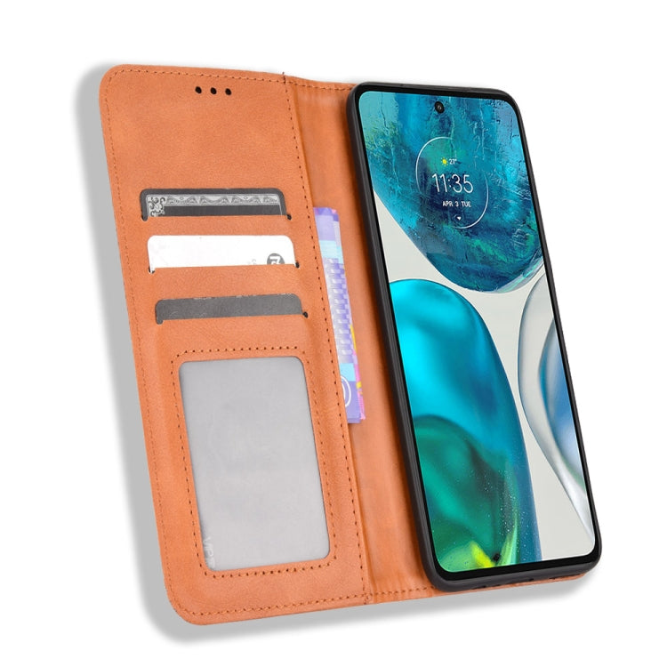 For Motorola Moto G71s/G82 5G/G52 4G Magnetic Buckle Retro Crazy Horse Leather Phone Case