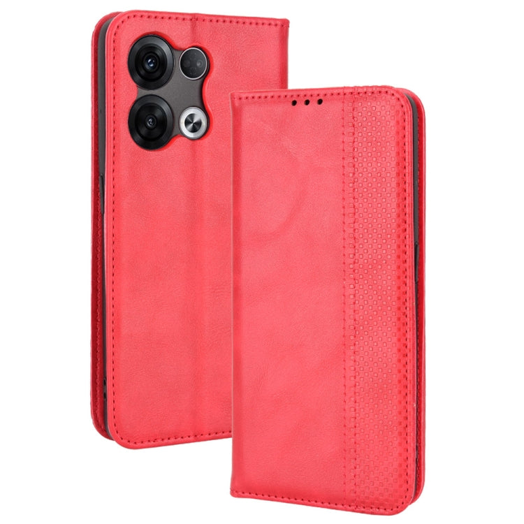 For OPPO Reno8 Pro+ Magnetic Buckle Retro Crazy Horse Leather Phone Case