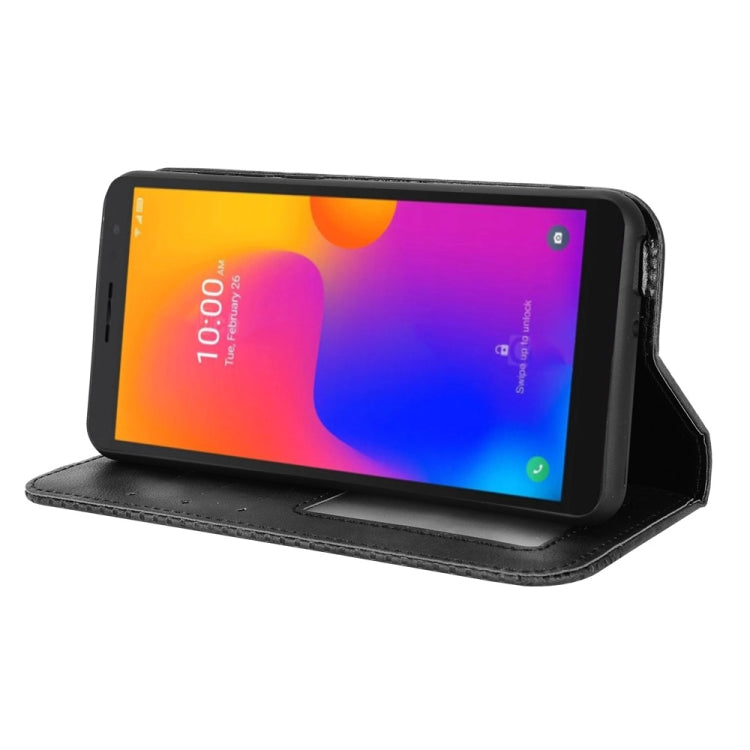 For TCL 303 / Alcatel 1B 2022 Magnetic Buckle Retro Crazy Horse Leather Phone Case