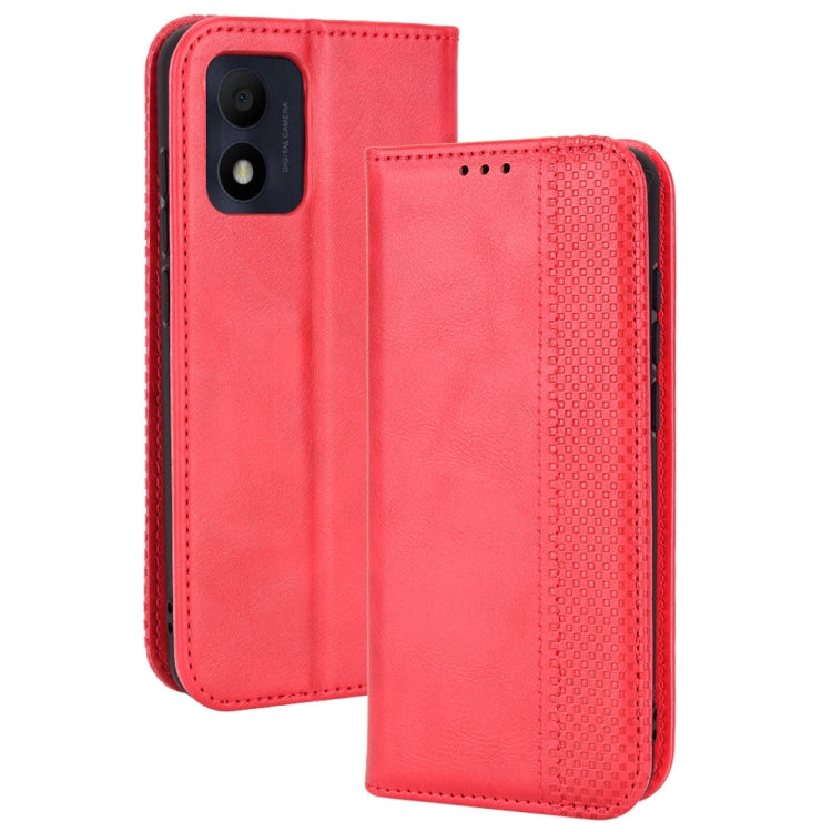 For TCL 303 / Alcatel 1B 2022 Magnetic Buckle Retro Crazy Horse Leather Phone Case