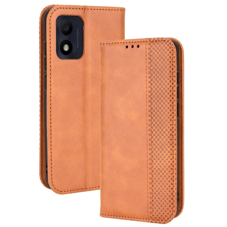 For TCL 303 / Alcatel 1B 2022 Magnetic Buckle Retro Crazy Horse Leather Phone Case