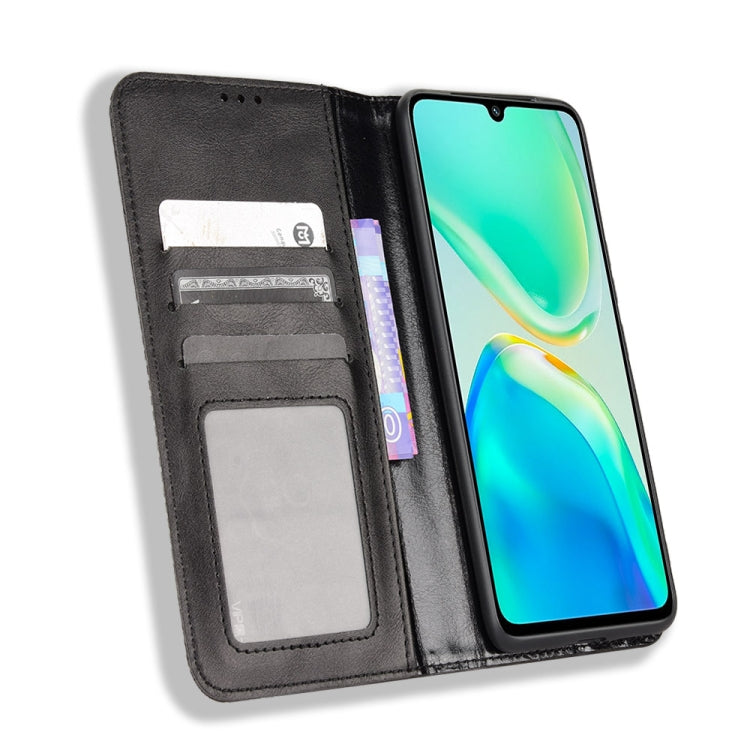 For vivo S15e Magnetic Buckle Retro Crazy Horse Leather Phone Case